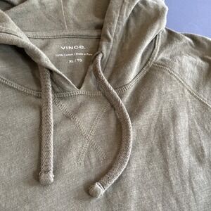 Vince Men's Hoodie‎ XL Olive Green 100% Cotton | Casual Lightweight Pullover